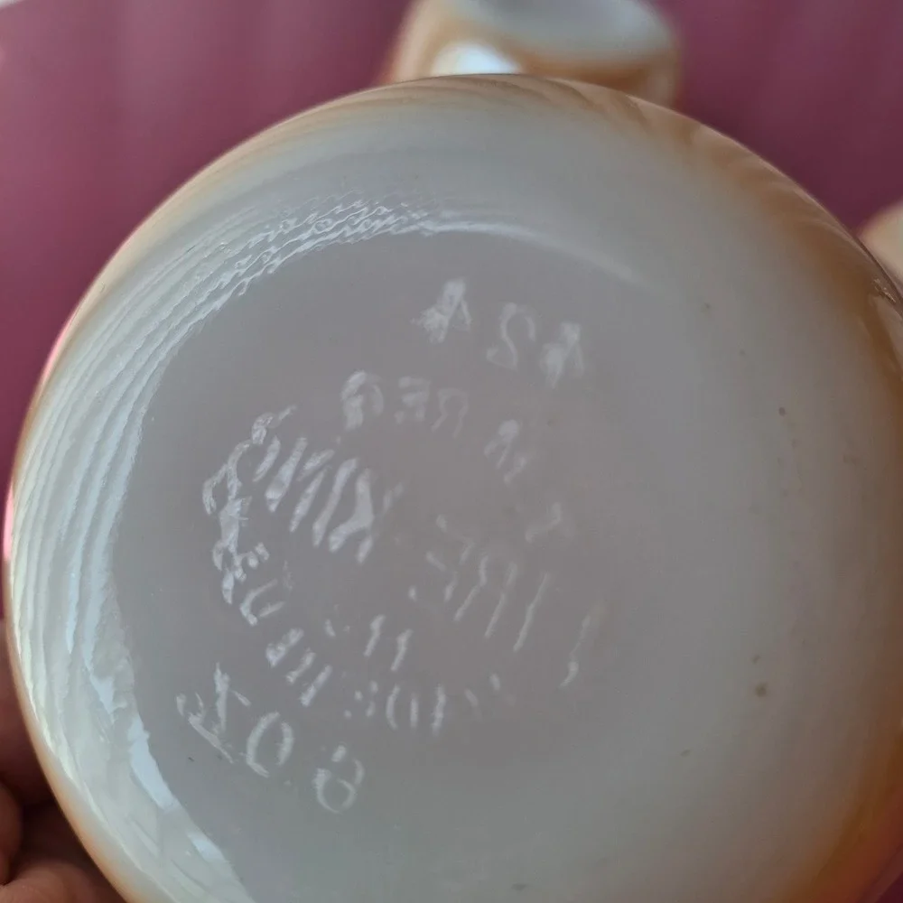 Fire-King Peach Lustre Scalloped Milk Glass Custard Cups Ramekins Set of 6